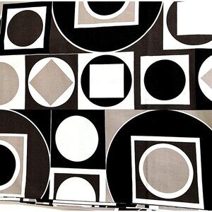 Maxwell Alexander Canvas Upholstery Fabric Geometric Modern Mod Brown Beige -BTY